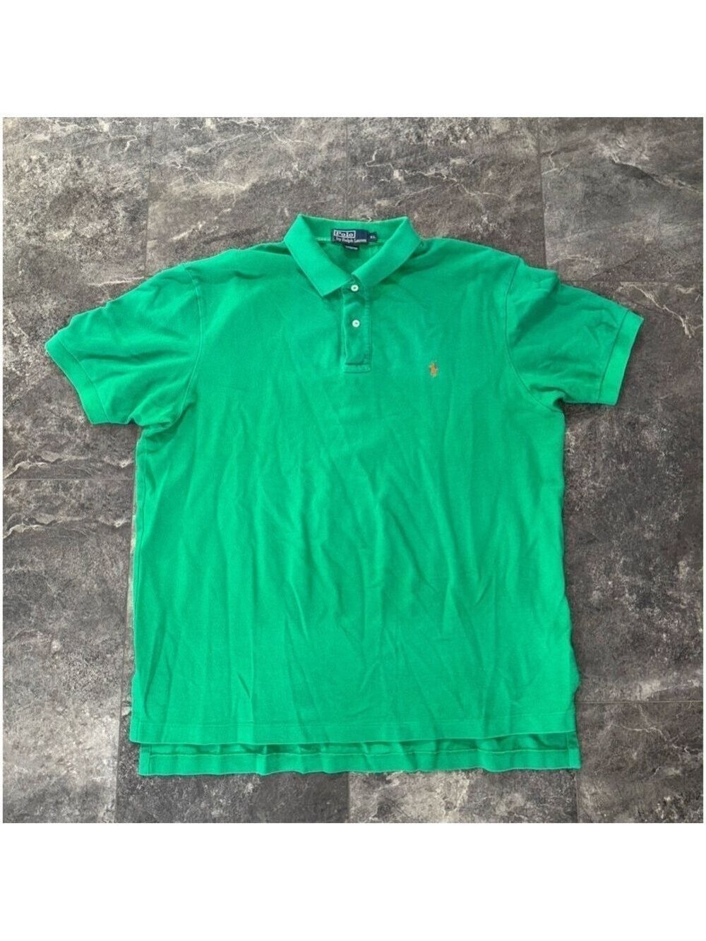 Polo By Ralph Lauren Green Polo Quarter Button Shirt Blue Label Size XL